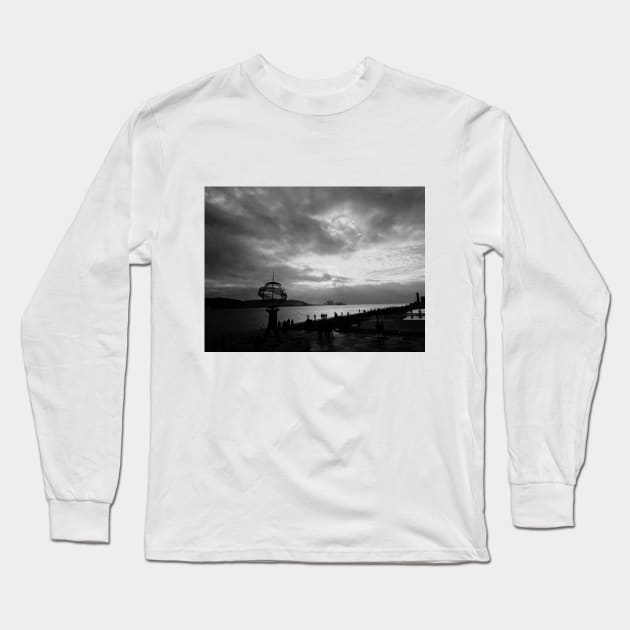 Black and White Lisbon, Portugal, Photography, Hope Long Sleeve T-Shirt by MrWho Design